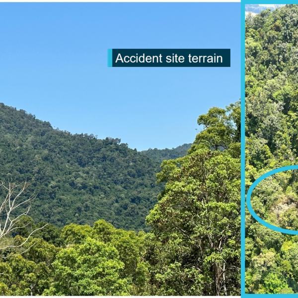 Accident site terrain
