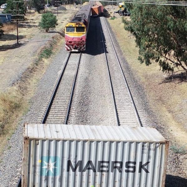The passenger train stopped just 50 m from a shipping container which had fallen from the freight train.