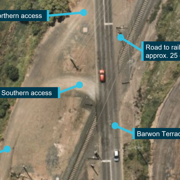 Barwon Terrace interface with rail line