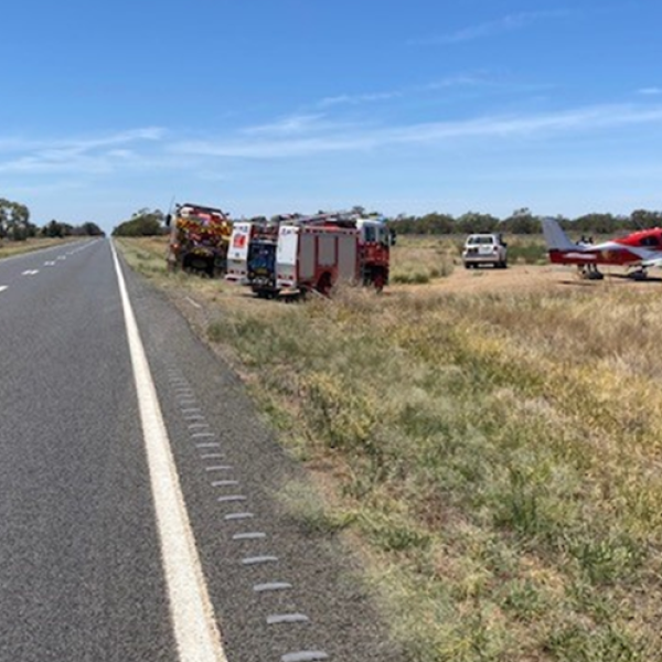 Image depicts the location of VH-DCB on the side of the Mitchell Highway.