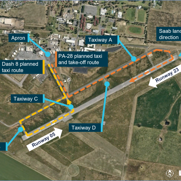 Intended taxi routes for aircraft