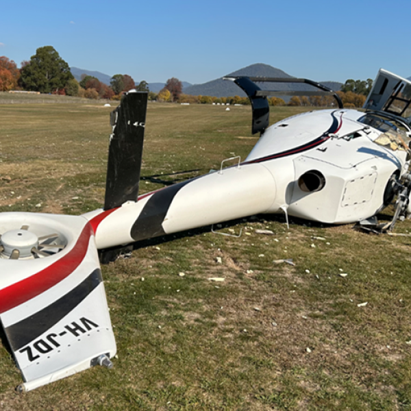 The EC120 after the accident.