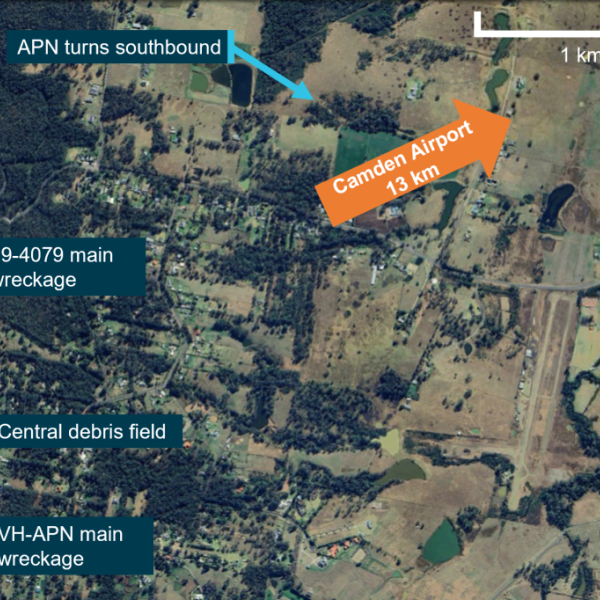 Accident site location in relation to The Oaks