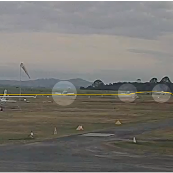 Montage of frames from CCTV showing the accident flight path