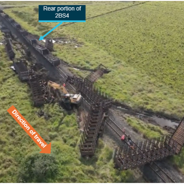 Aerial view of accident site from drone.