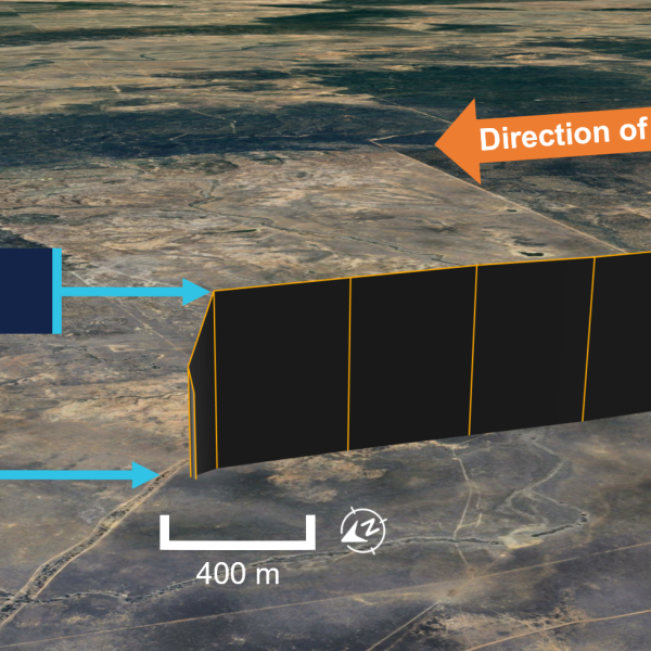 Figure showing the flight path of VH-ESG and its steep descent from 1339 ft above ground level and the accident location.
