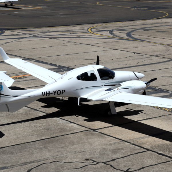 Photograph of Diamond DA42 aircraft, registration VH-YQP.