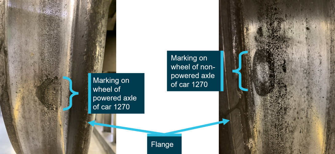 Markings on the wheels of car 1270