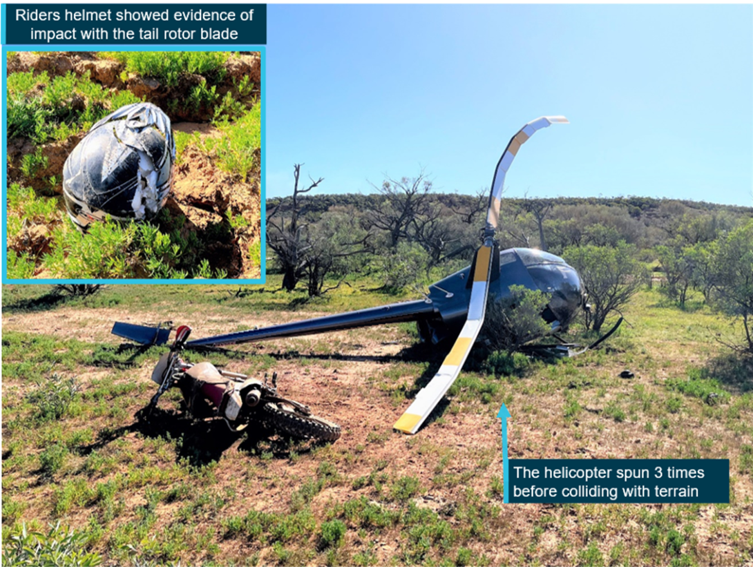 Helicopter after collision with terrain