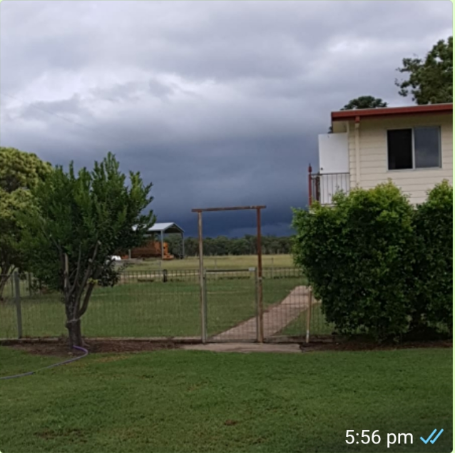 Figure 8: Image taken at Camden Park and captioned ‘Another storm is coming’ sent via WhatsApp at 1756 EST about 30 minutes before VH-HKC arrival at Camden Park