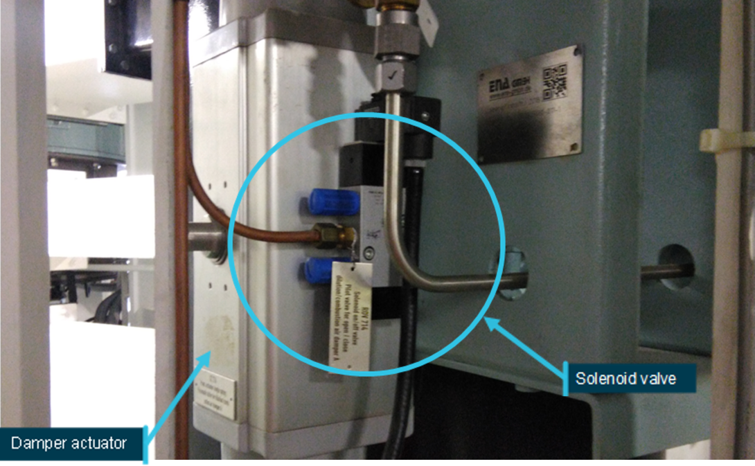 The vent damper actuator solenoid valve