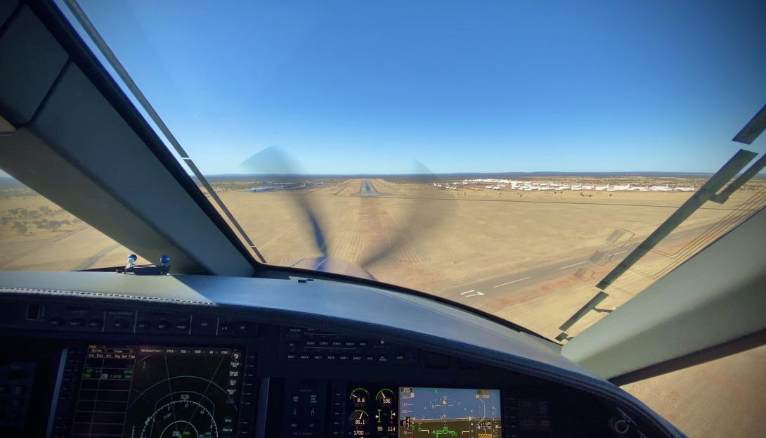 View out of a cockpit window