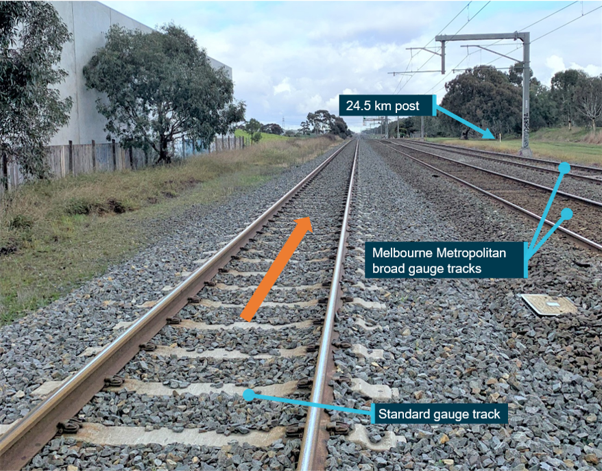 Figure 2: Looking towards 24.4 to 24.0 km location where ST21 reduced speed.