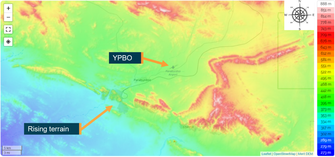 Figure 3: Paraburdoo (YPBO) terrain map