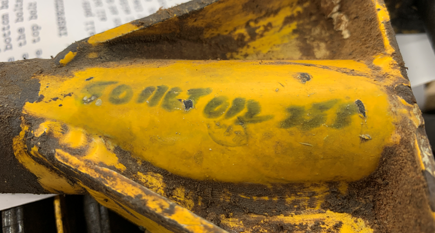 Figure 3: Marker writing on the lower tube