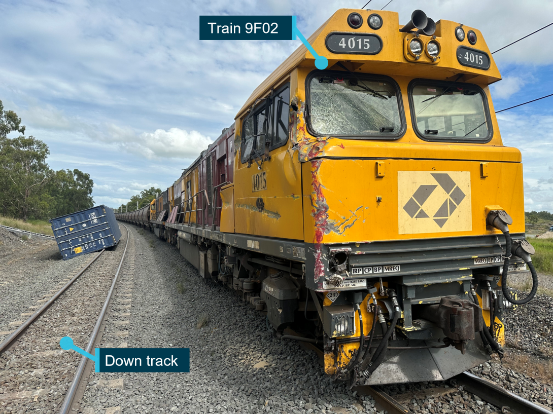 Figure 2: Damage to leading locomotive of train 9F02