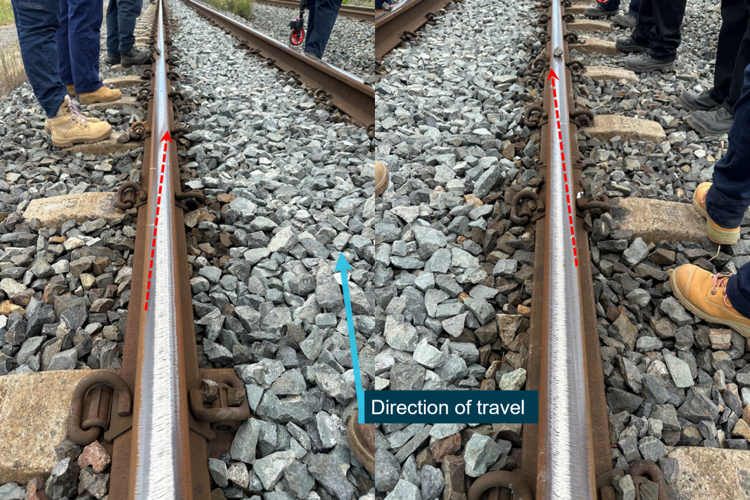 Figure 4: Wheel marks identified at the point of derailment