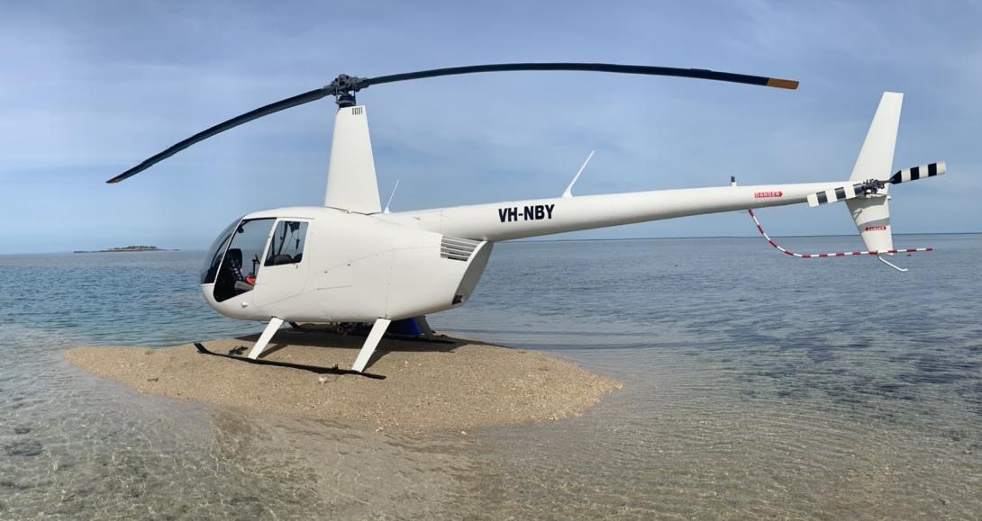 VH-NBY on sand bar.