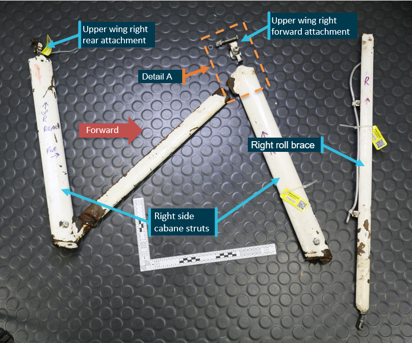 Figure A1: Right cabane struts, roll brace and upper wing attachment points
