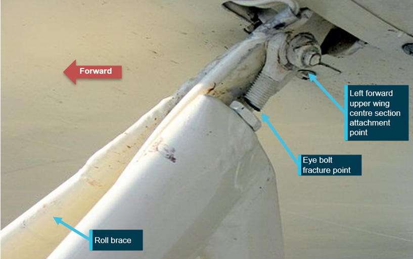 Figure 9: Previous Acroduster SA-750 with fractured wing attachment eye bolt