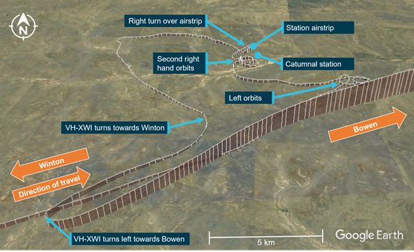 Accident flight path generated by ADS-B data.