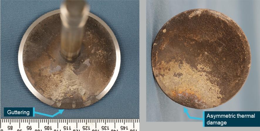 Figure 4: Damaged engine intake valve from number-four cylinder