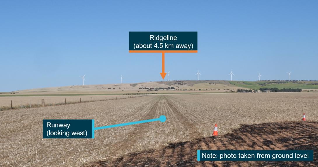 Figure 7: Terrain to the west of the runway