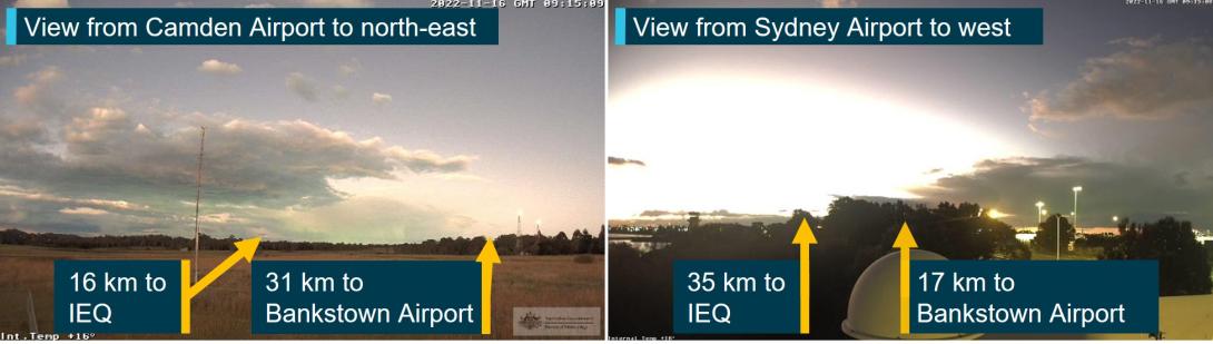 Figure 3: Images from weather cameras at Camden and Sydney Airports