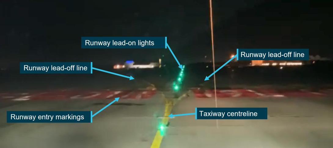 Figure 5: Lighting and markings at intersection after clearance given to cross or enter