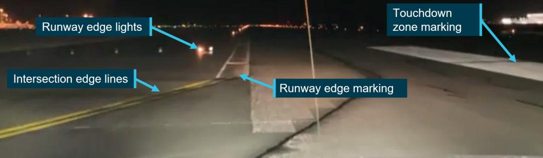 Figure 6: Likely line-up of AC500 on runway 01R immediately prior to take-off