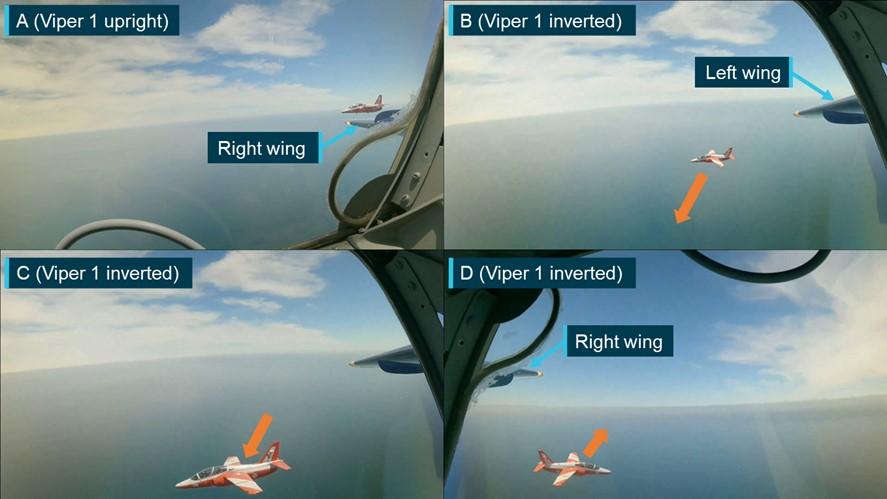 Figure 3: Recorded images from Viper 1 of second manoeuvre