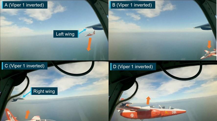 Figure 4: Recorded images from Viper 1 of third manoeuvre and collision