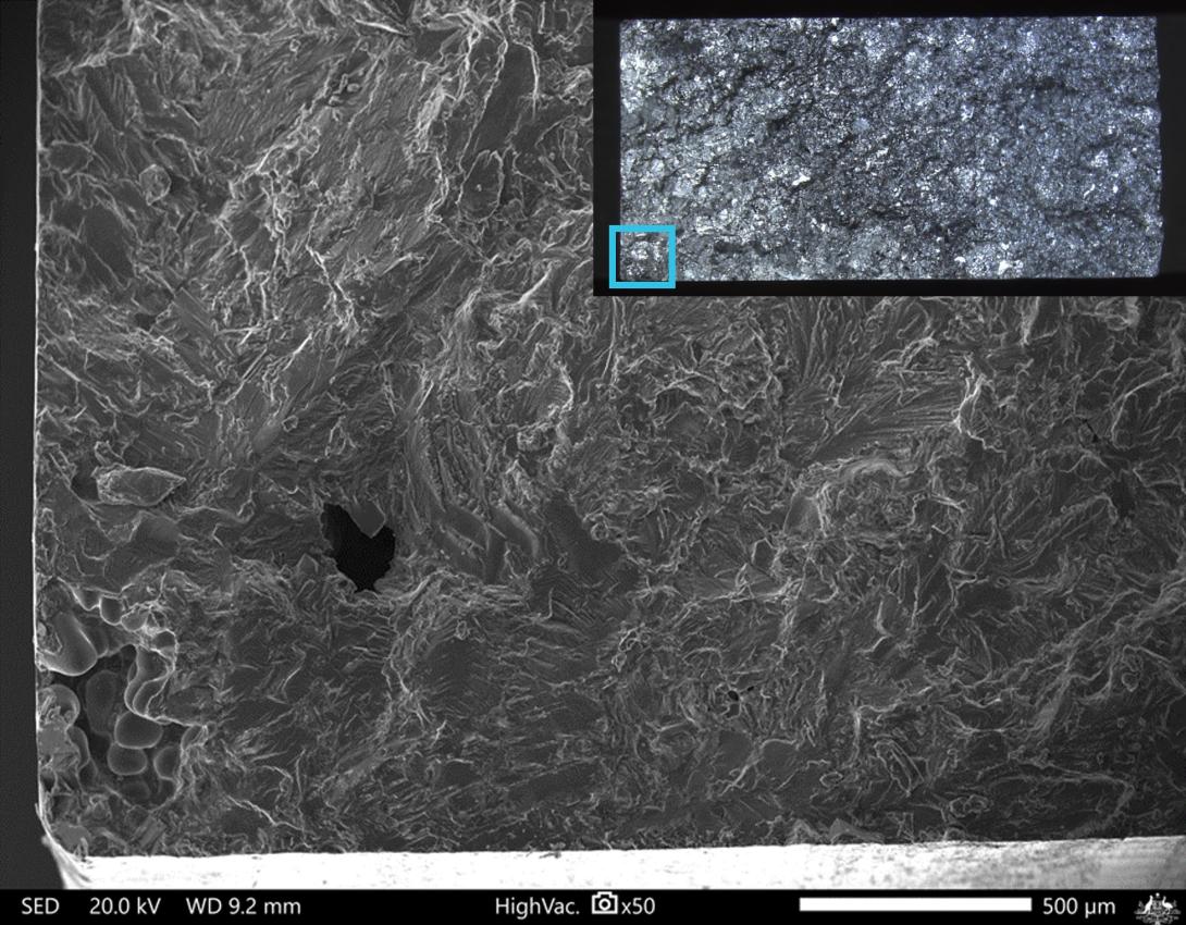 Figure 20: High-cycle fatigue specimen fracture origin