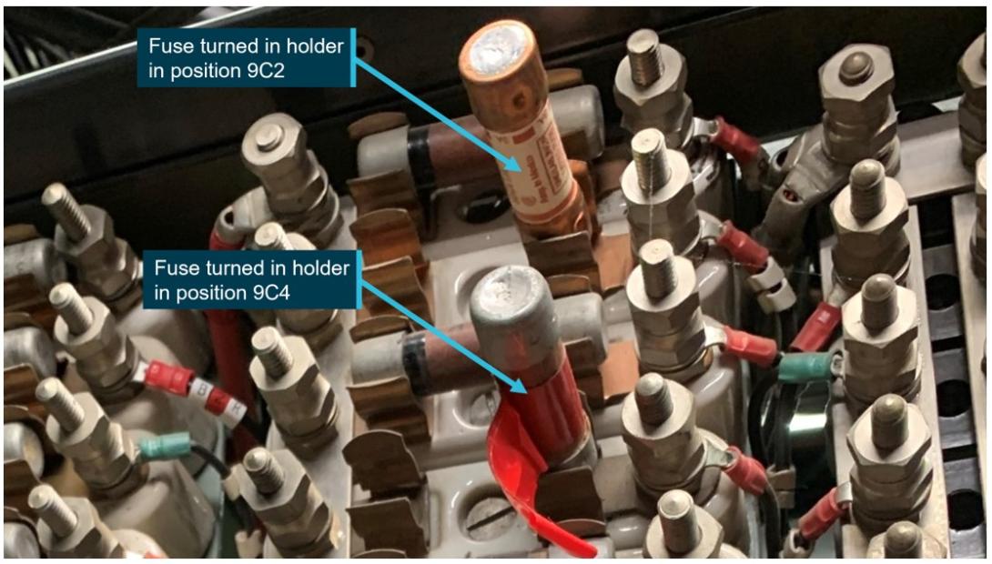 Figure 2: The probable state of fuses removed on the night of 29 November