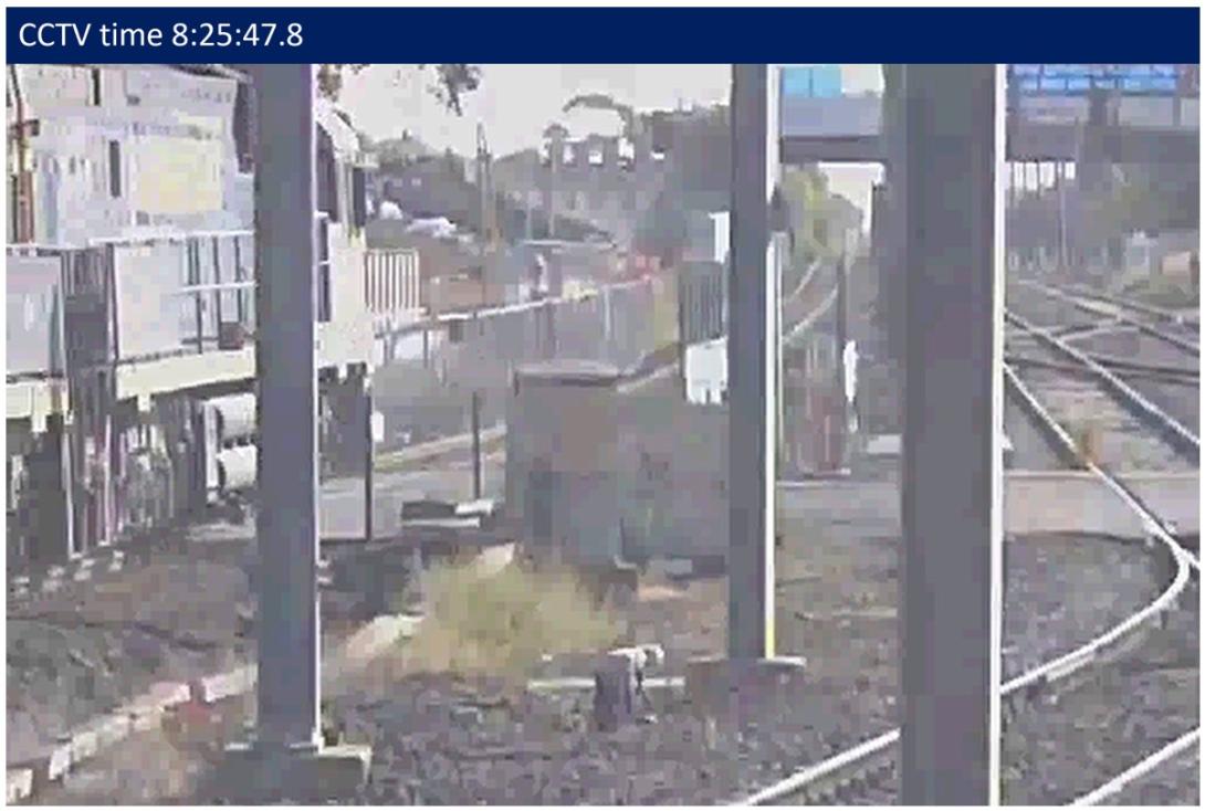 Figure 6: CCTV image showing the locomotive entering the level crossing