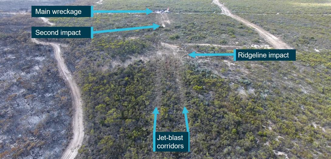 Figure 5: Jet-blast corridors and ridgeline impact