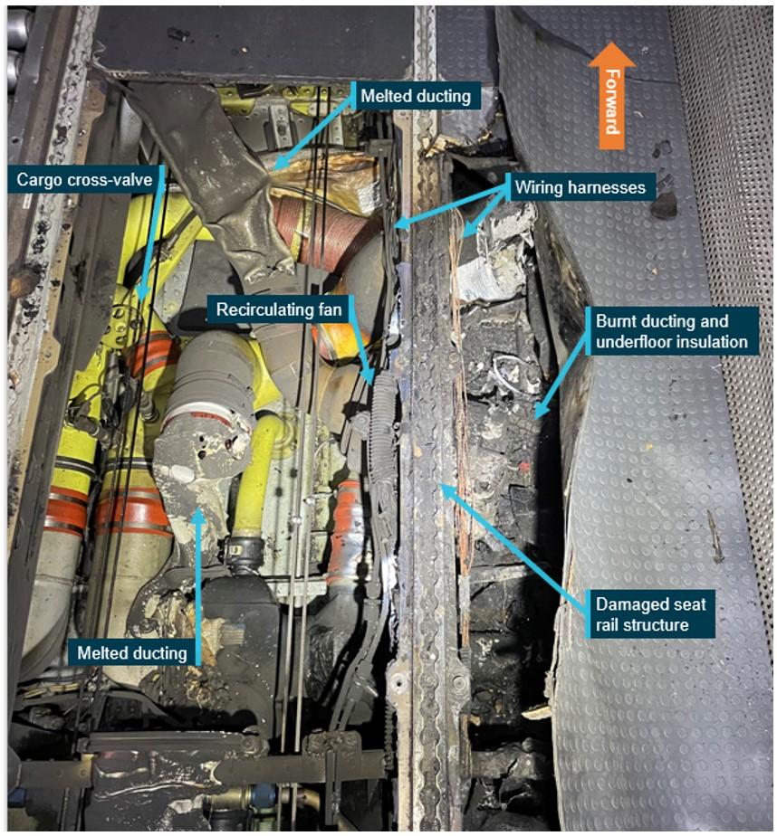 Figure 8: Underfloor fire damage