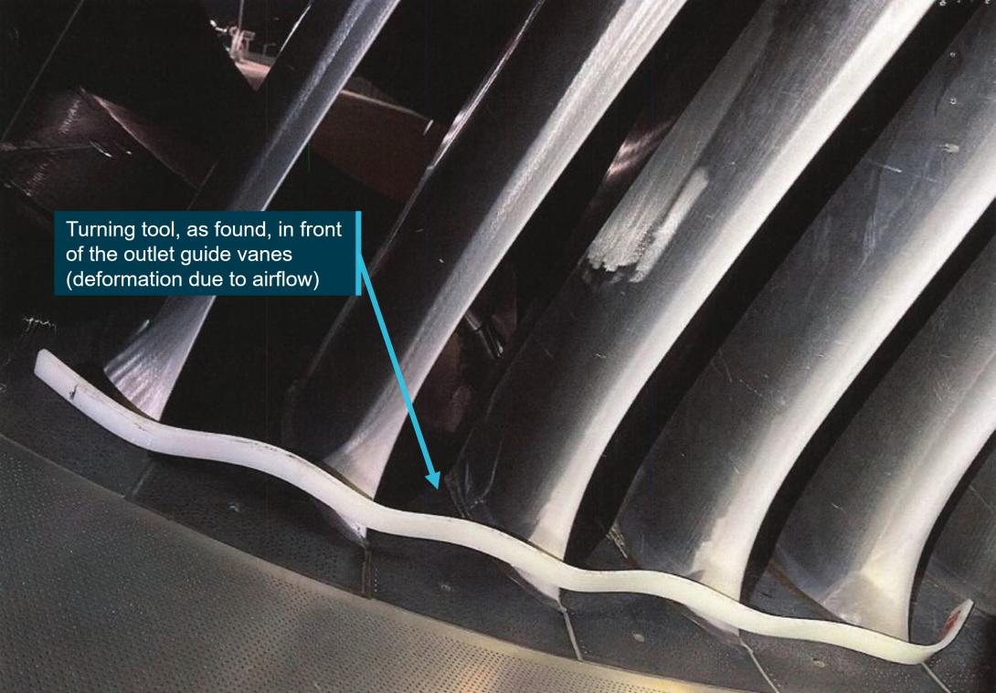 Figure 1: Location of the turning tool as found in front of the low-pressure compressor outlet guide vanes