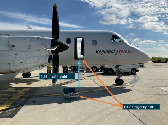 Figure 4: R1 emergency exit on the Saab 340B