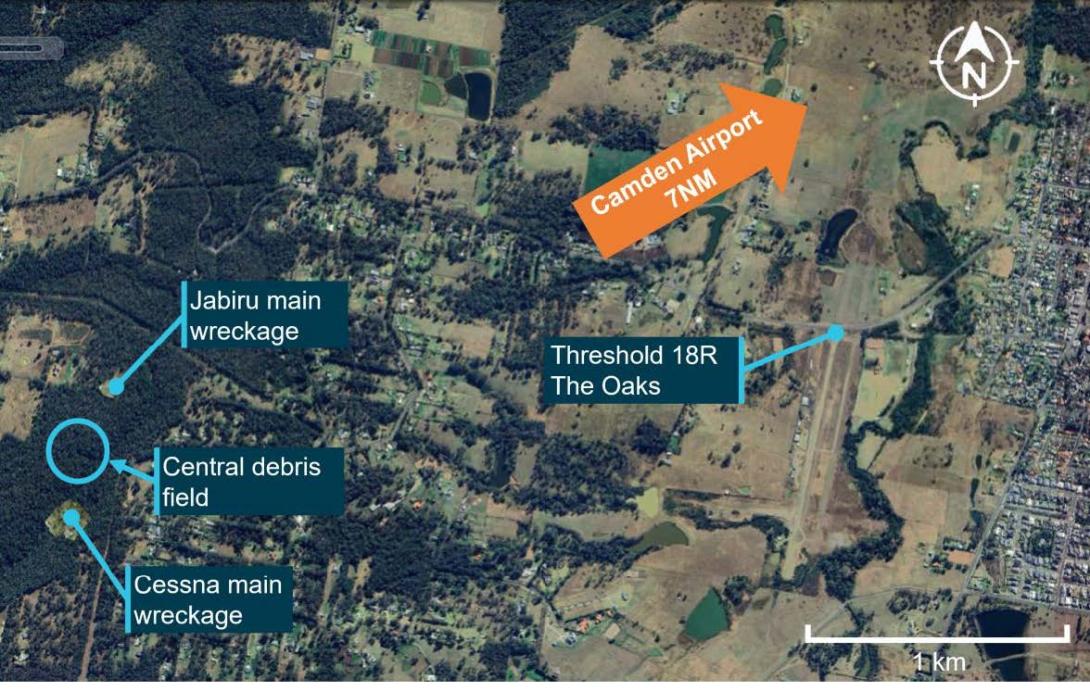 Figure 3: Accident site location in relation to The Oaks