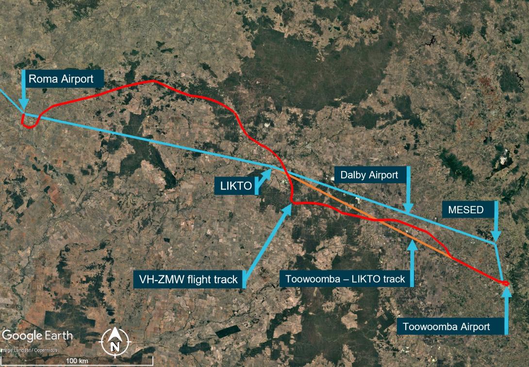 Figure 2: VH-ZMW actual flight track