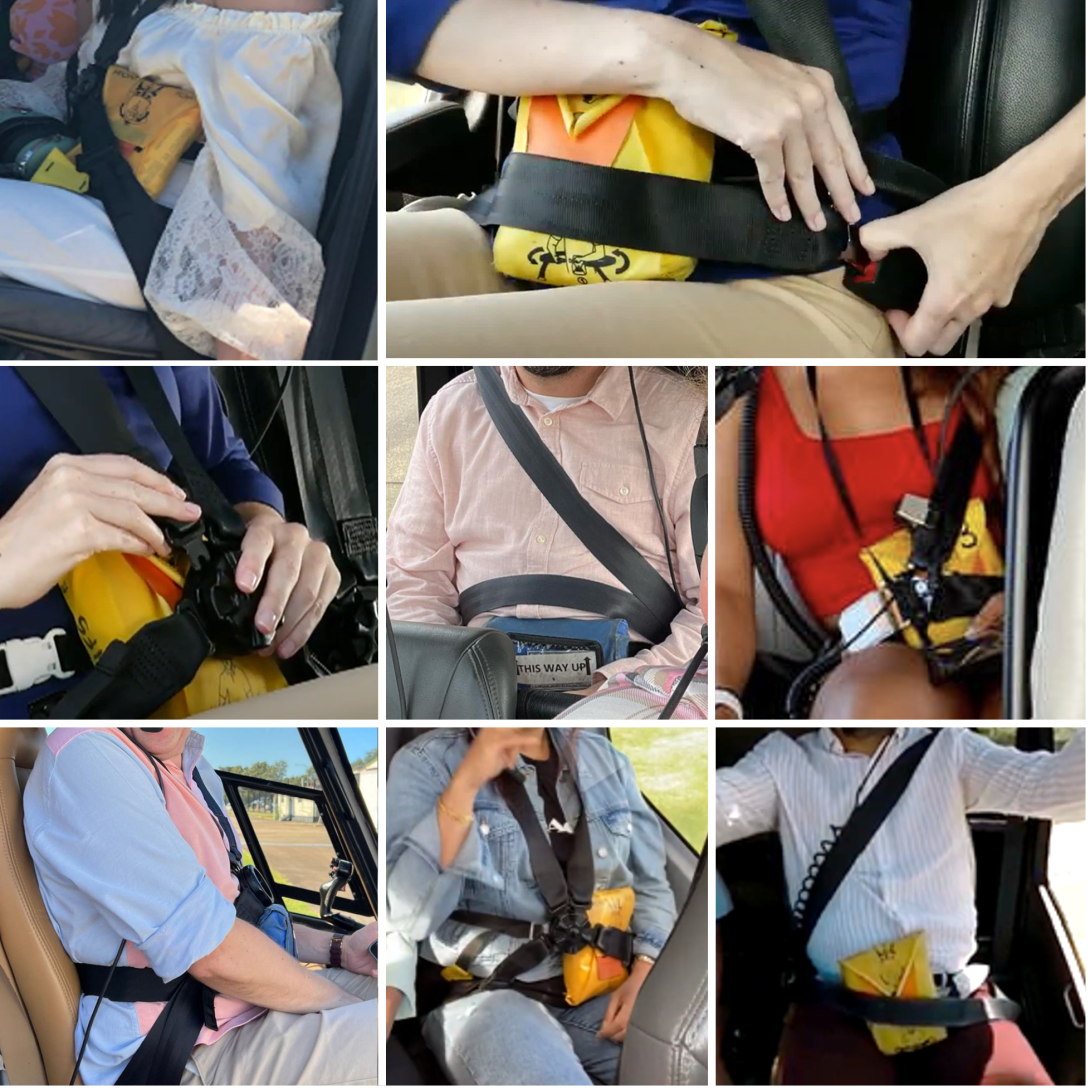 Figure 55: Examples of incorrect seatbelt fitment with constant wear lifejackets
