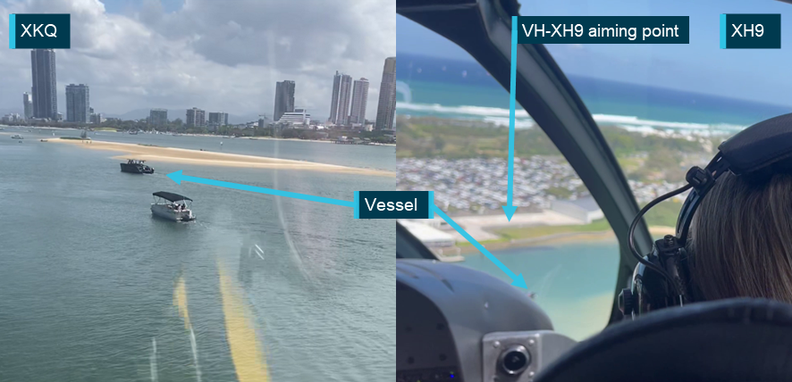 Figure 71: Vessels on the departure path of XKQ and approach path of XH9