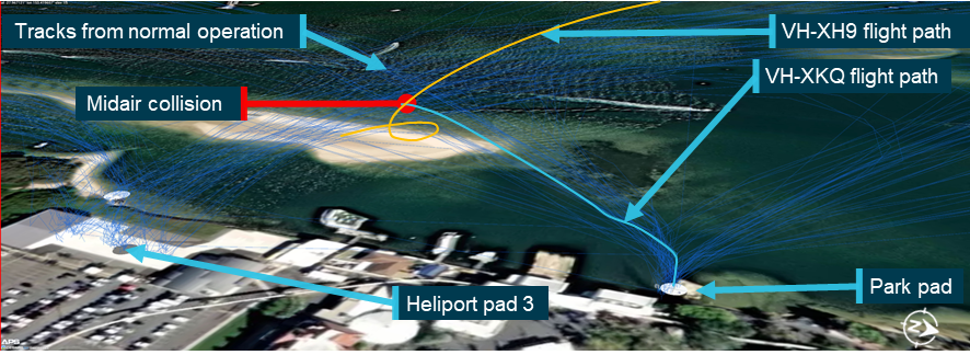 Figure 81: Accident flight trajectories with prior tracks 
