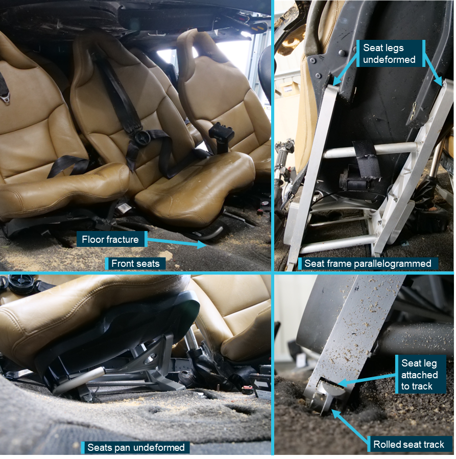 Figure B12: Composite picture of typical seat damage