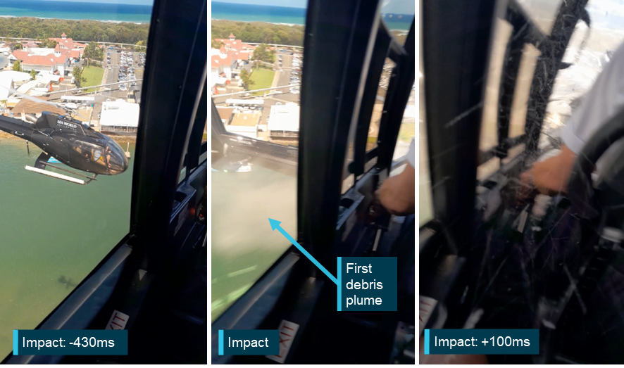 Figure B2: VH-XKQ initial main rotor blade strikes to VH‑XH9
