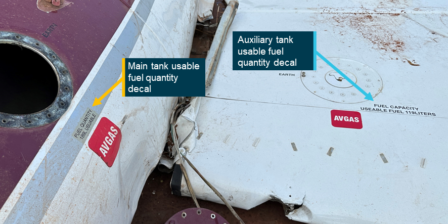 Figure 11: VH-DAW fuel decals