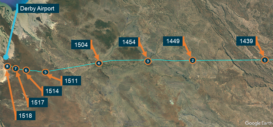 Figure 2: VH-DAW flight path