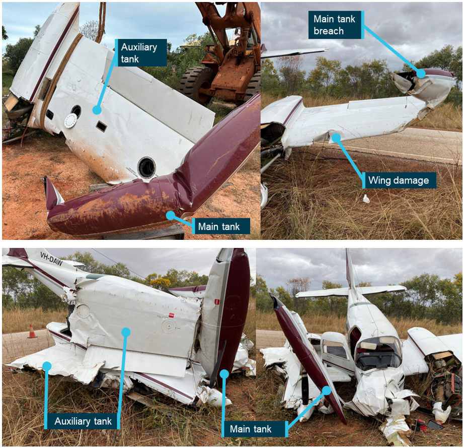 Figure 5: Left and right wing damage