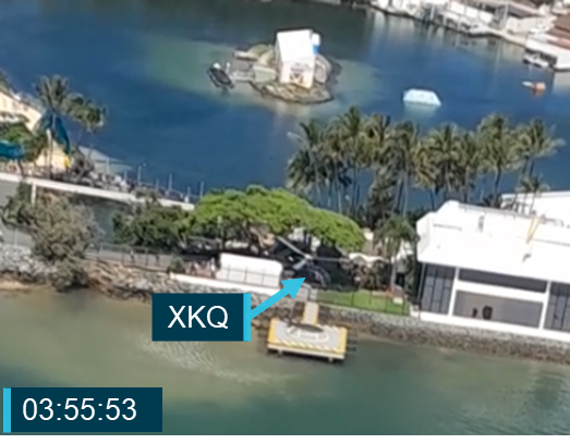 Figure 116: Footage of XKQ departing the park pad showing lack of background contrast